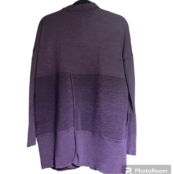 Lululemon Sit In Lotus Wrap II Merino Wool Womens Open Cardigan Sweater Purple 4 - Picture 2 of 9